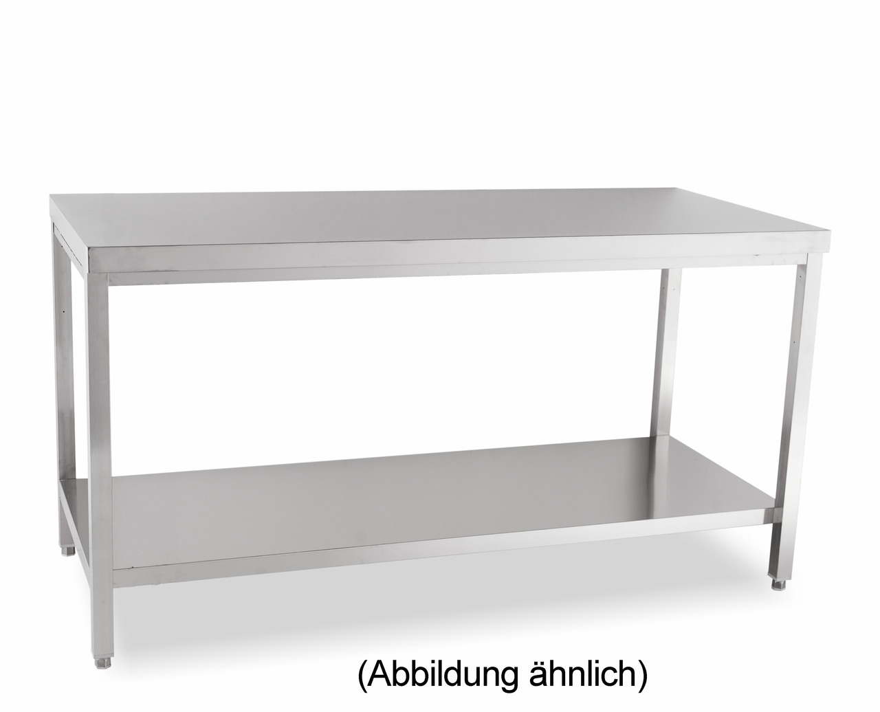 Arbeitstisch verschweißt mit Ablageboden ohne Aufkantung 1500 x 700 x 850 mm