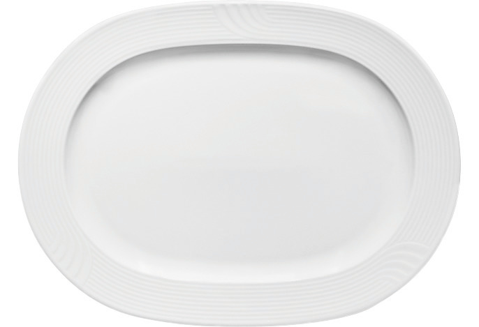 Platte oval mit Fahne 324 x 240 mm
