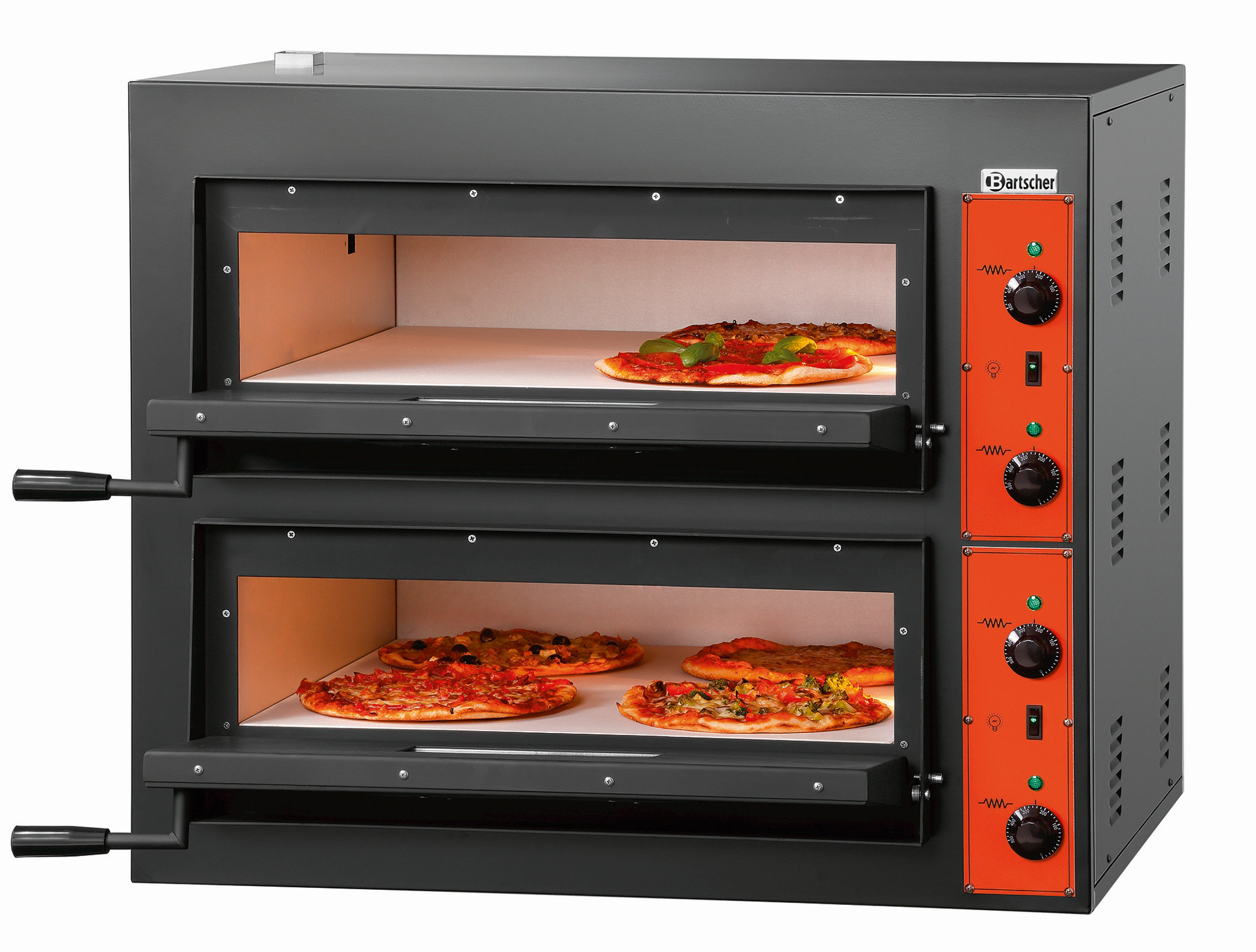 Pizzaofen 2 Etagen 610 x 610 x 140 mm 2 x 4 Pizzen 300 mm