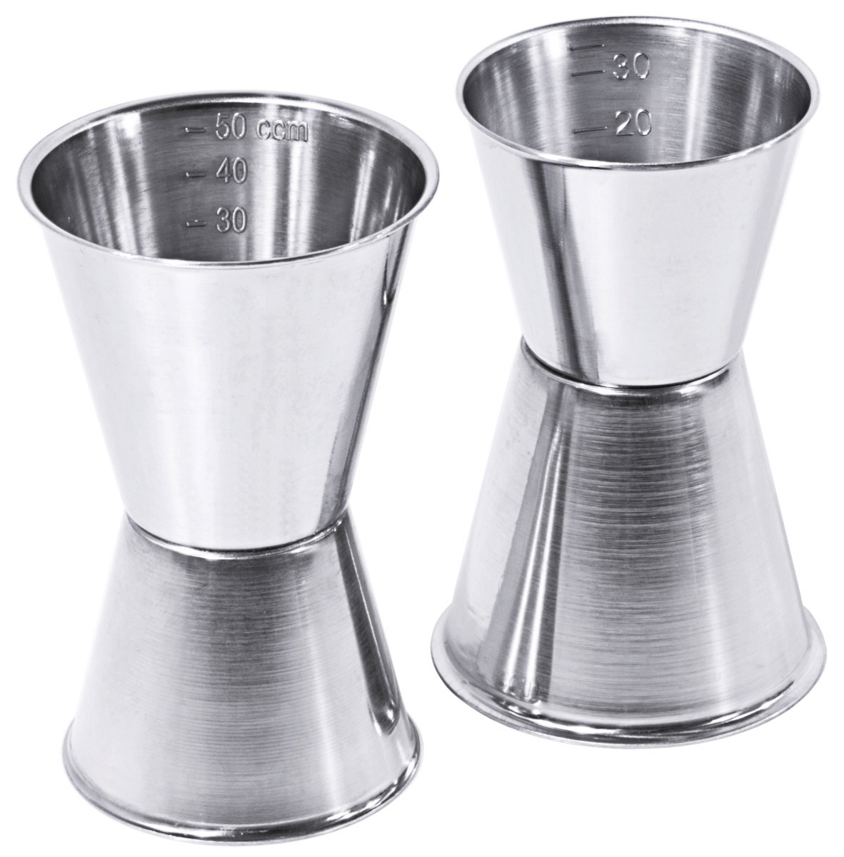 Cocktail-Doppelmaß 0,03 l + 0,05 l / 85 mm hoch graduiert seidenmatt