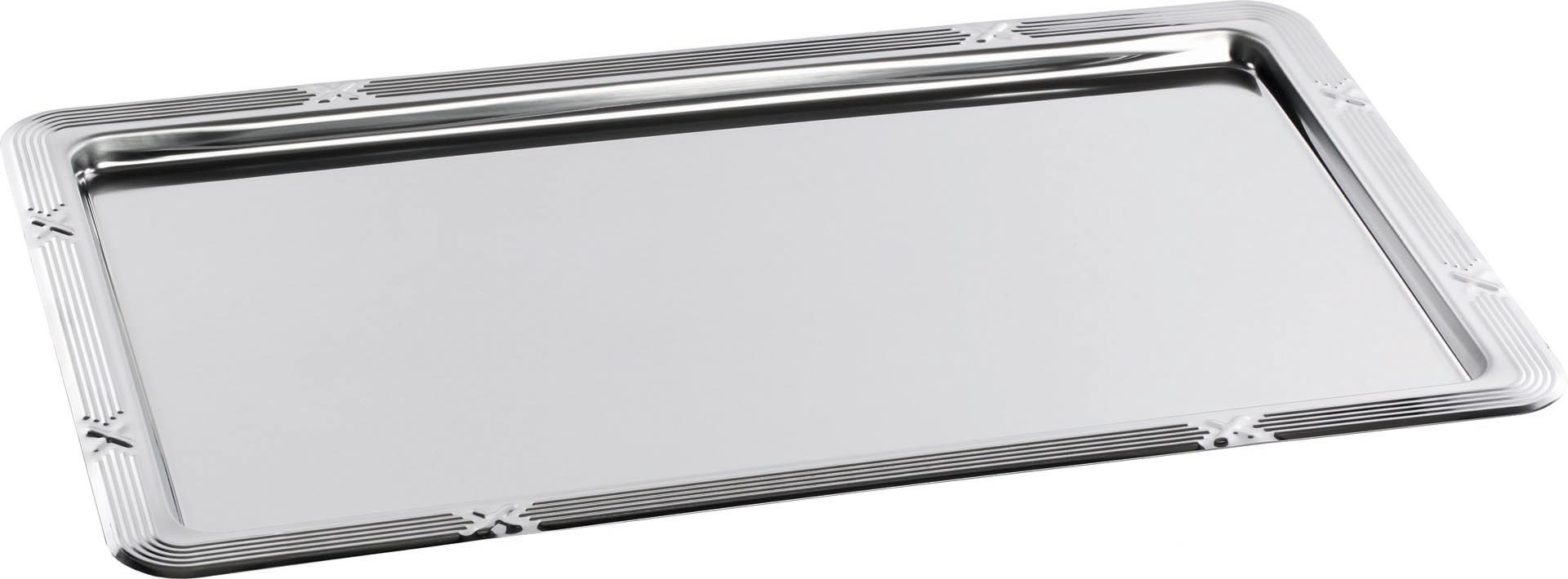 Serviertablett Edelstahl GN 1/1 mit Dekorrand