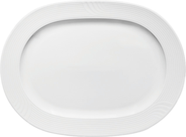 Platte oval mit Fahne 360 x 267 mm