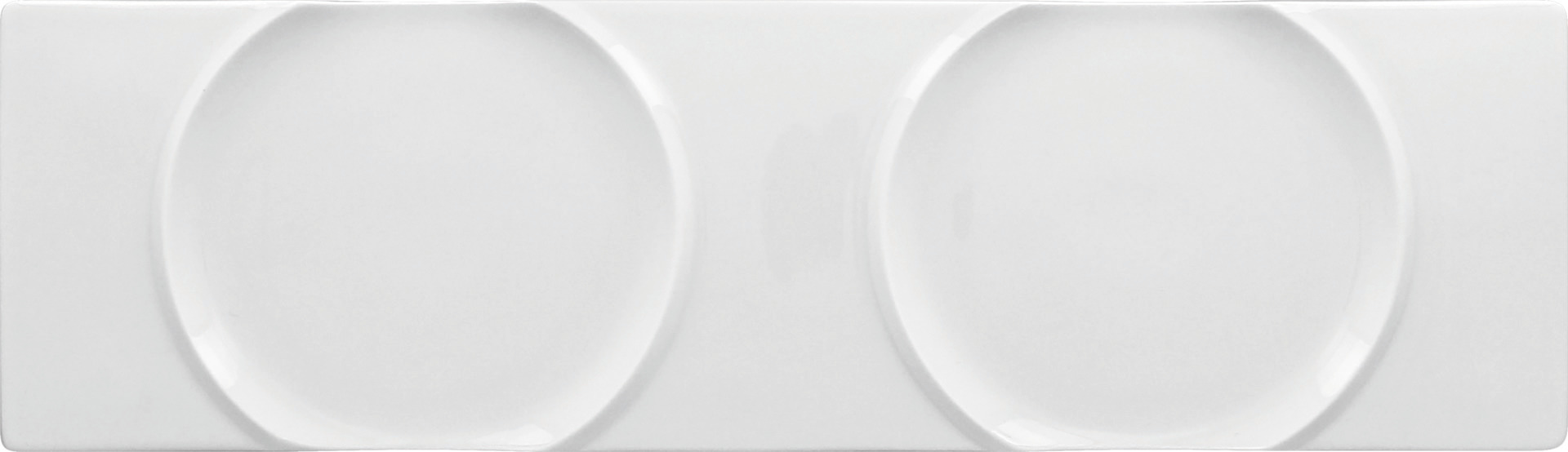 Gourmetplatte für Bambusdämpfer + Cloche 410 x 120 mm plain-white