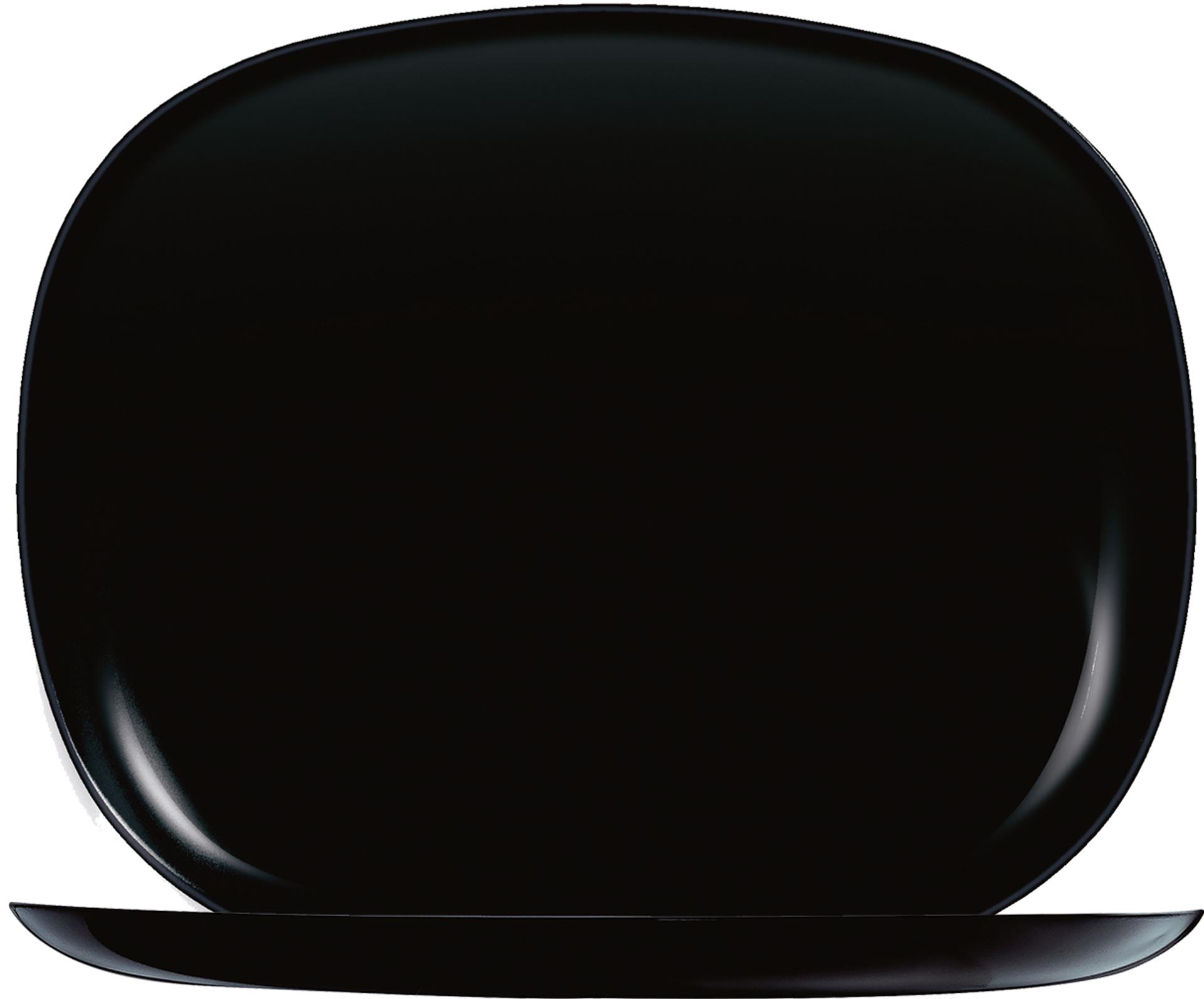 Hartglasgeschirr "Evolution" schwarz  Platte flach rechteckig 28x23 cm
