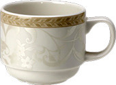 Espressotasse stapelbar 0,09 l Blumenmuster mit gold Rand Antoinette