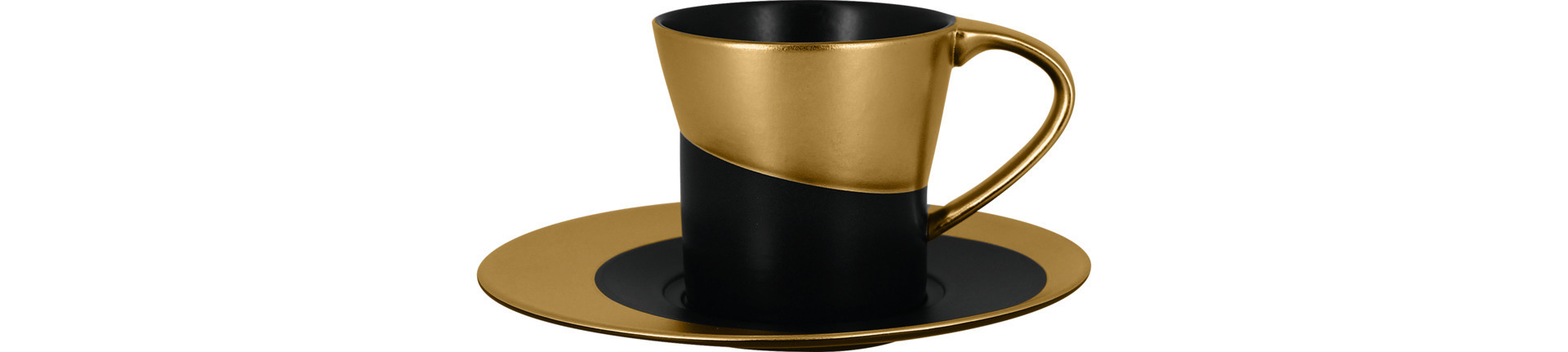 Kaffeetasse 83 mm / 0,23 l schwarz / gold