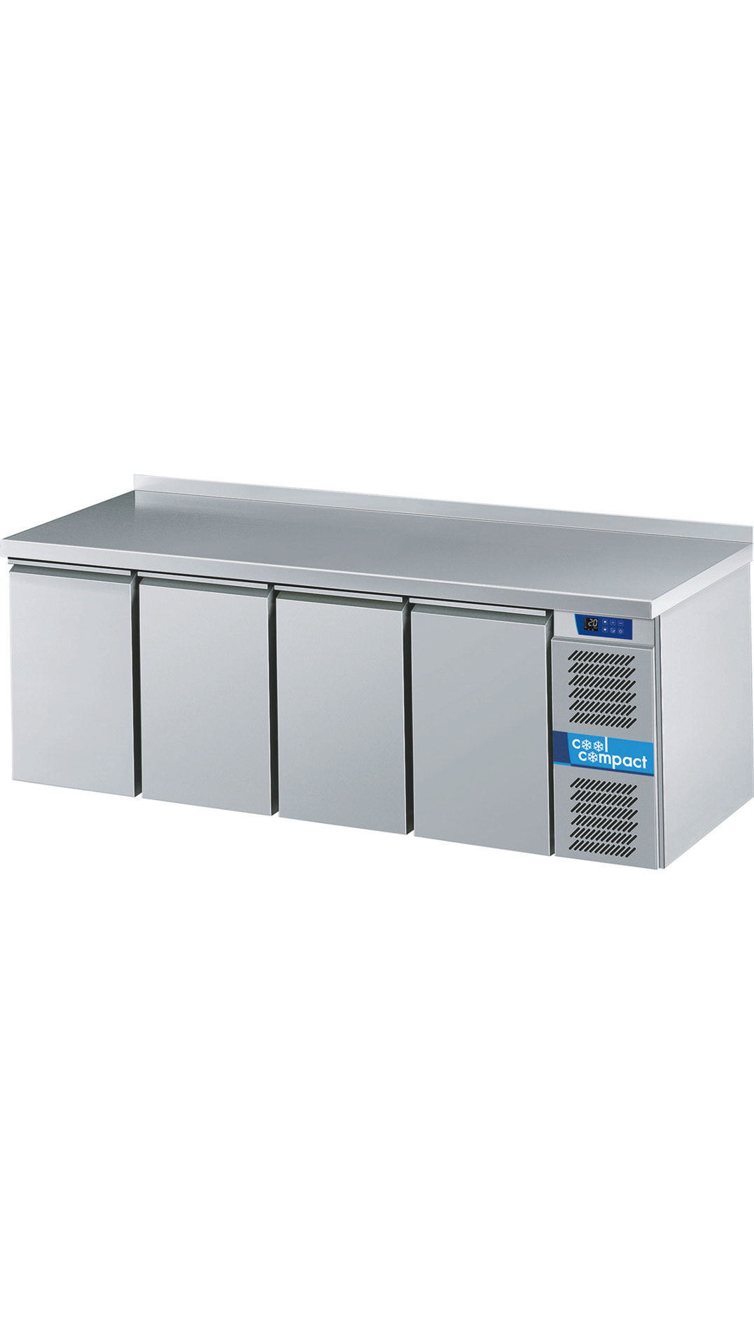 Kühltisch 4 Türen je 11 x GN 1/1 /  ohne Tischplatte / steckerfertig