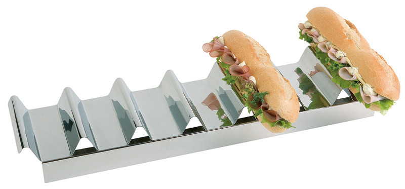 Snackpresenter 475 x 105 x 60 mm mit Griffmulde für 7 Baguettes