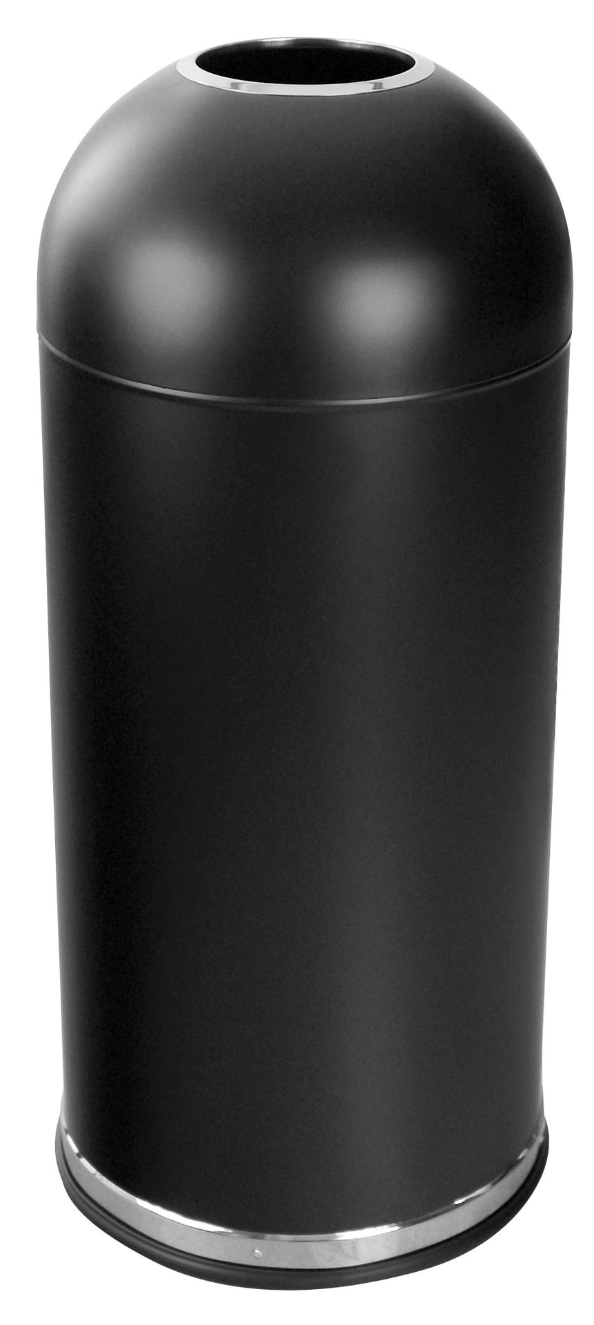 Abfallbehälter mit Einwurföffnung 52,0 l rund Metall schwarz 380 x 380 x 880 mm