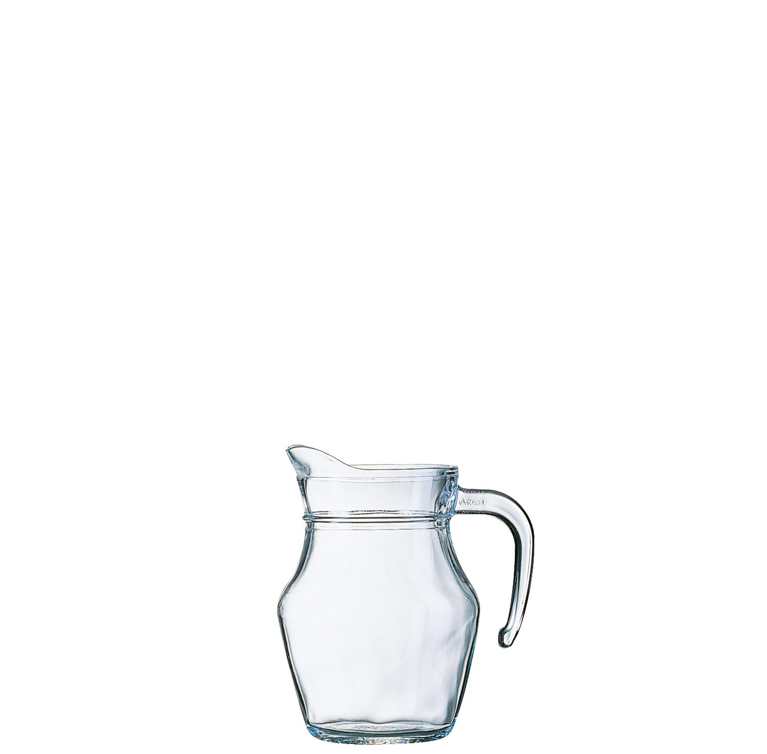 Glaskrug mit Henkel 95 mm / 0,50 l transparent