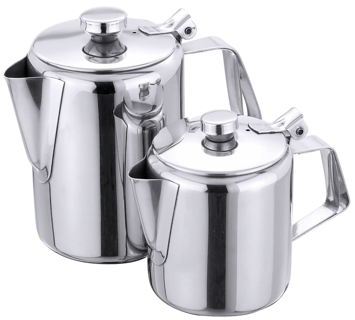 Kaffeekanne 1,30 l mit Ausgusssieb + Scharnierdeckel / hochglänzend