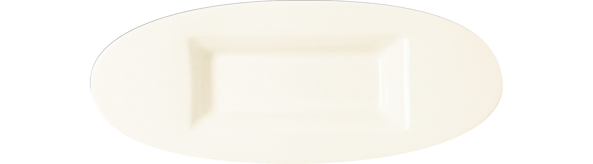 Platte oval 1 rechteckige Fläche Tamarind 300 x 120 mm crème