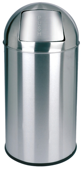Abfallbehälter mit Push-Deckel 40,0 l rund Edelstahl poliert 350 x 350 x 740mm