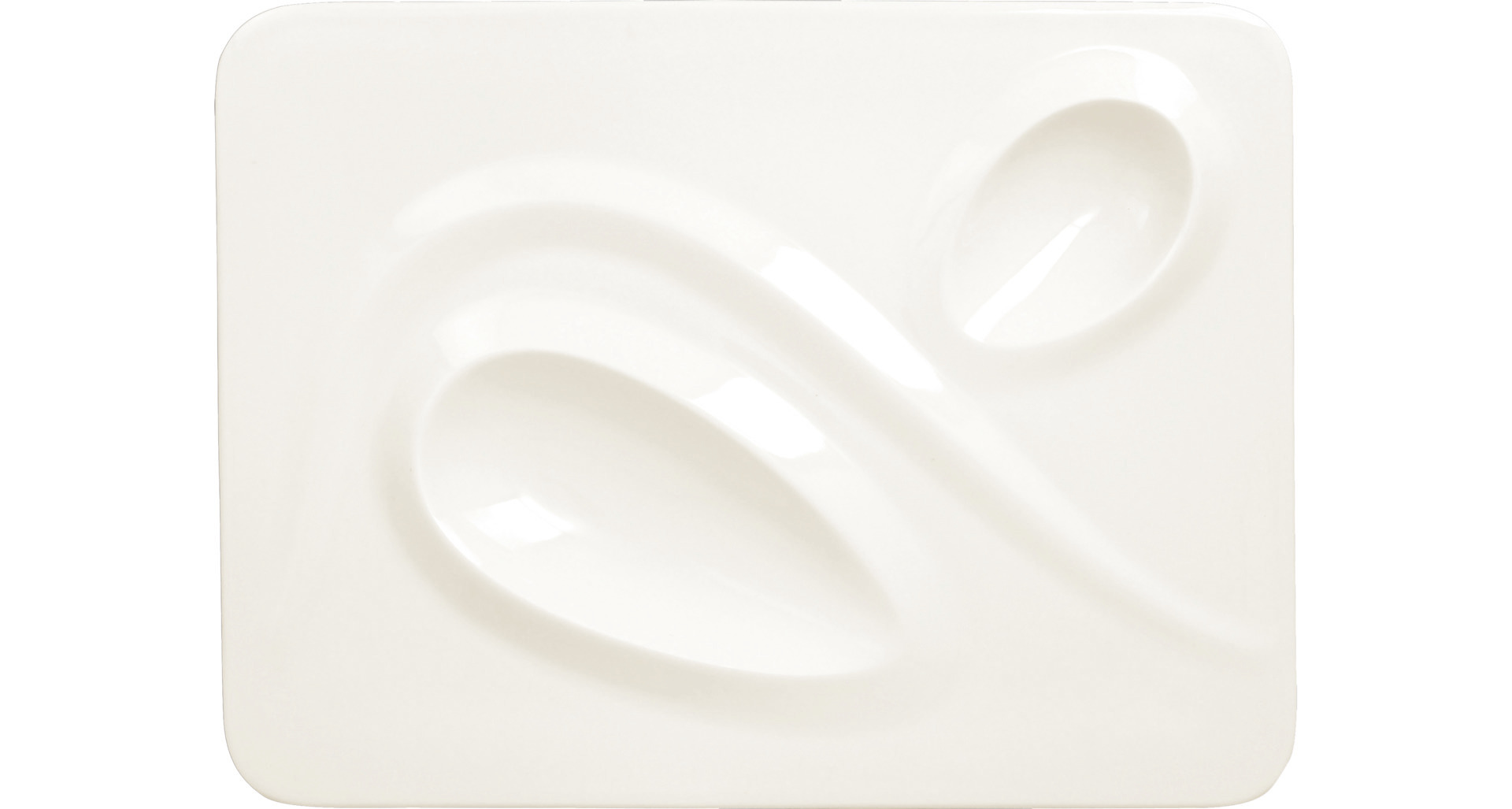 Teller rechteckig mit 2 Zonen create 320 x 240 mm plain-white