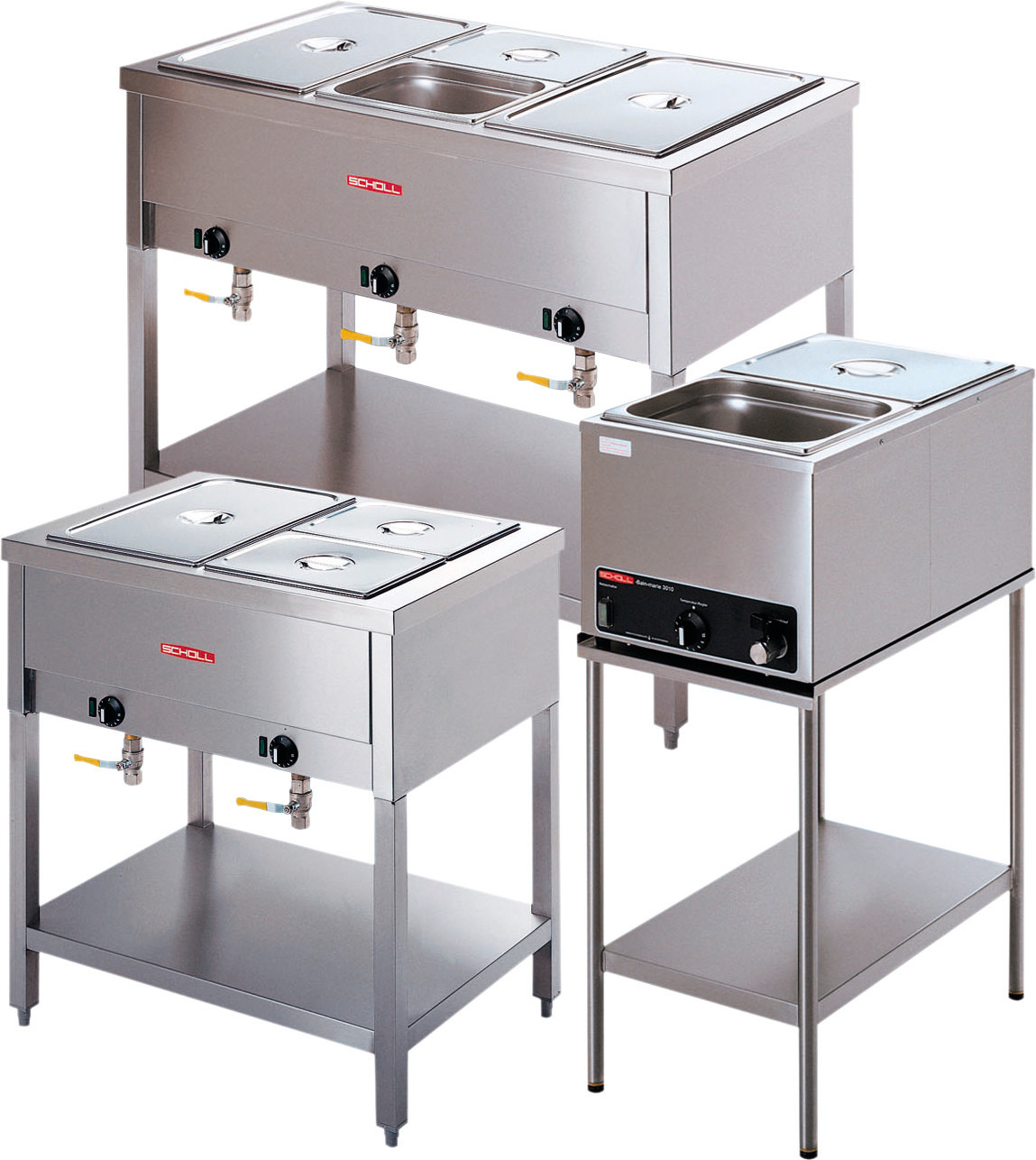 Elektro-Bain Marie 3 x GN 1/1 -  200 mm tief / 3,00 kW / Standgerät