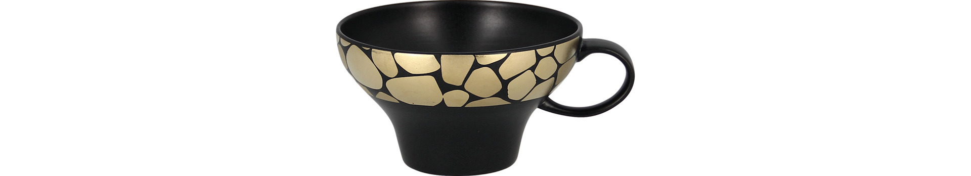 Teetasse 0,23 l schwarz / gold