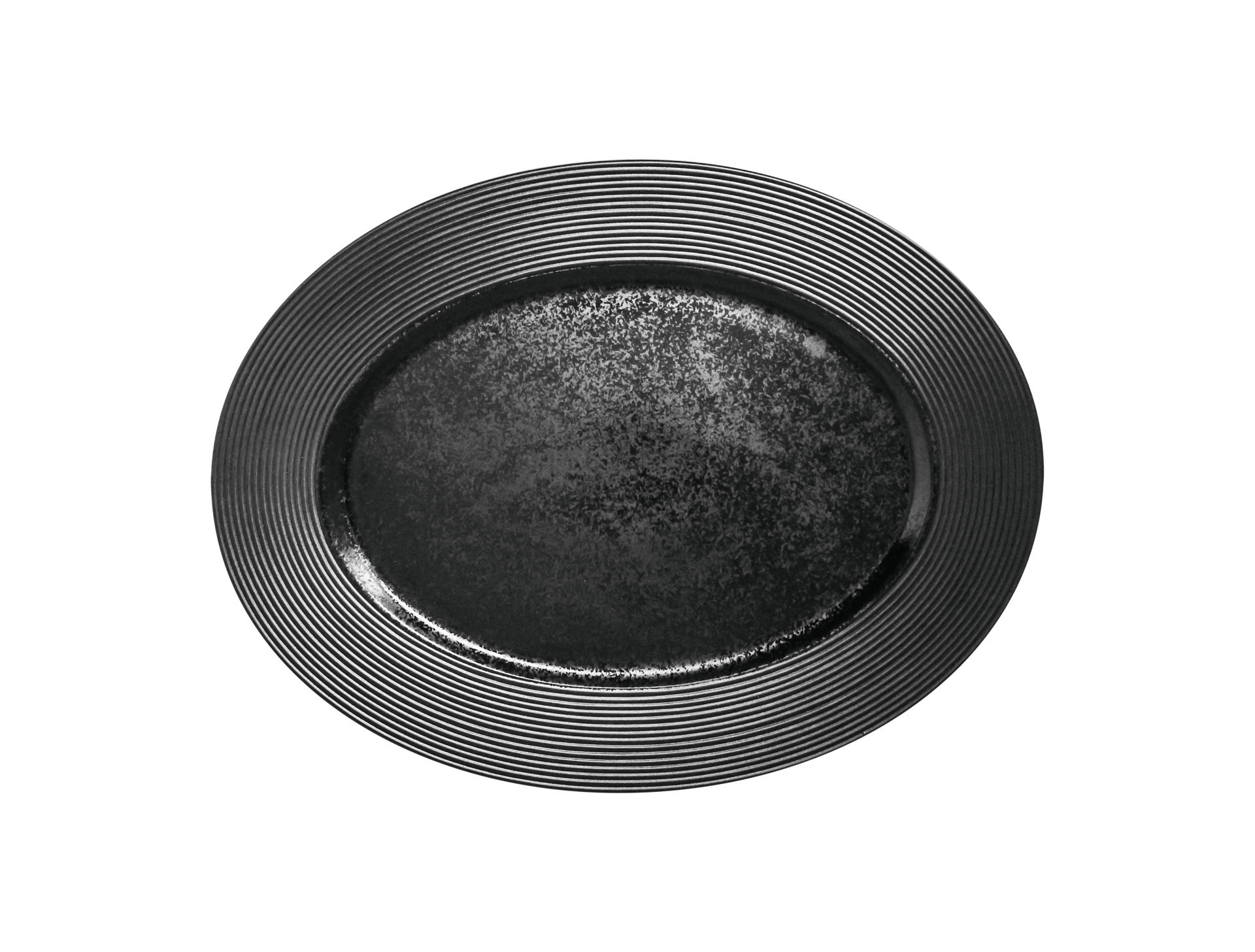 Platte oval 360 x 270 mm schwarz