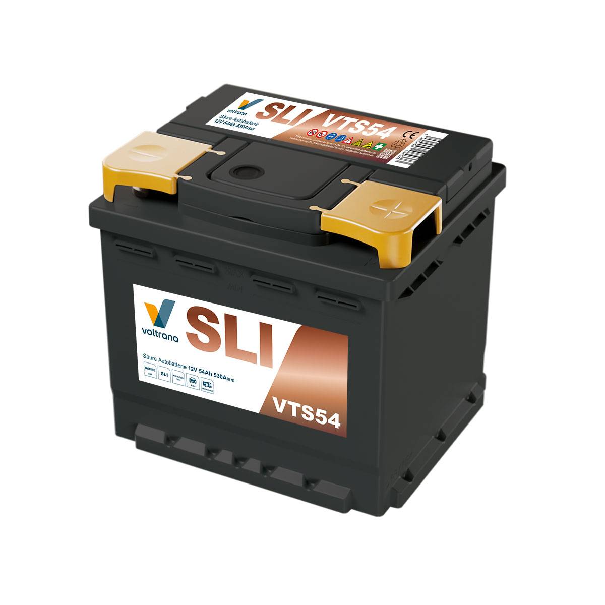 Voltrana Säure SLI Autobatterie 54Ah 12V 530A VTS54