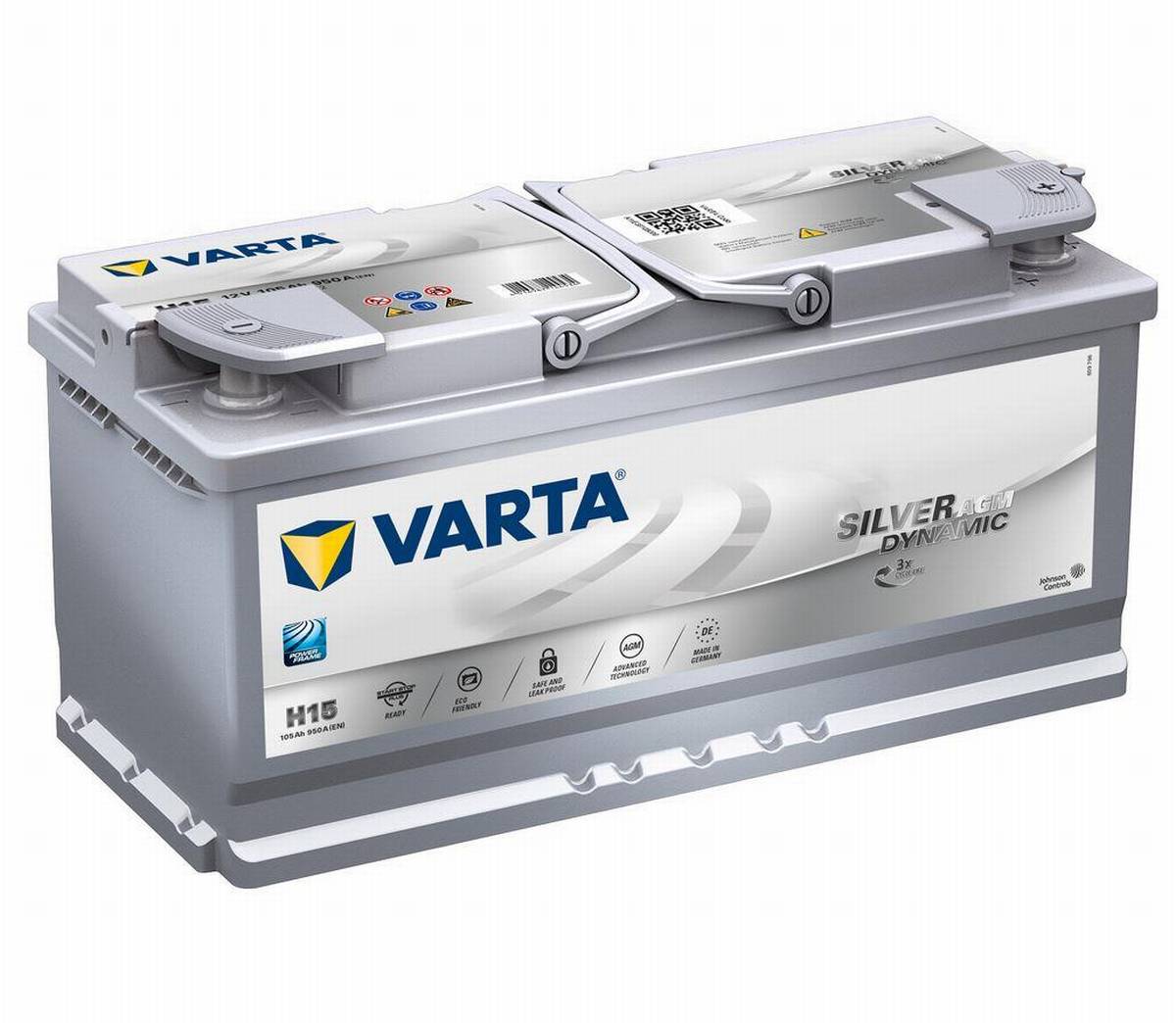 VARTA H15 Silver Dynamic AGM 12V 105Ah 950A Autobatterie Start-Stop 605 901 095