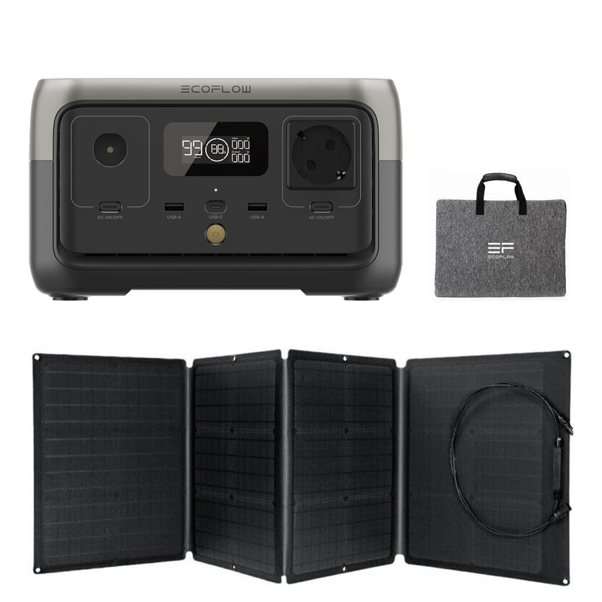 EcoFlow River 2 256Wh Powerstation mit 110W Solarpanel