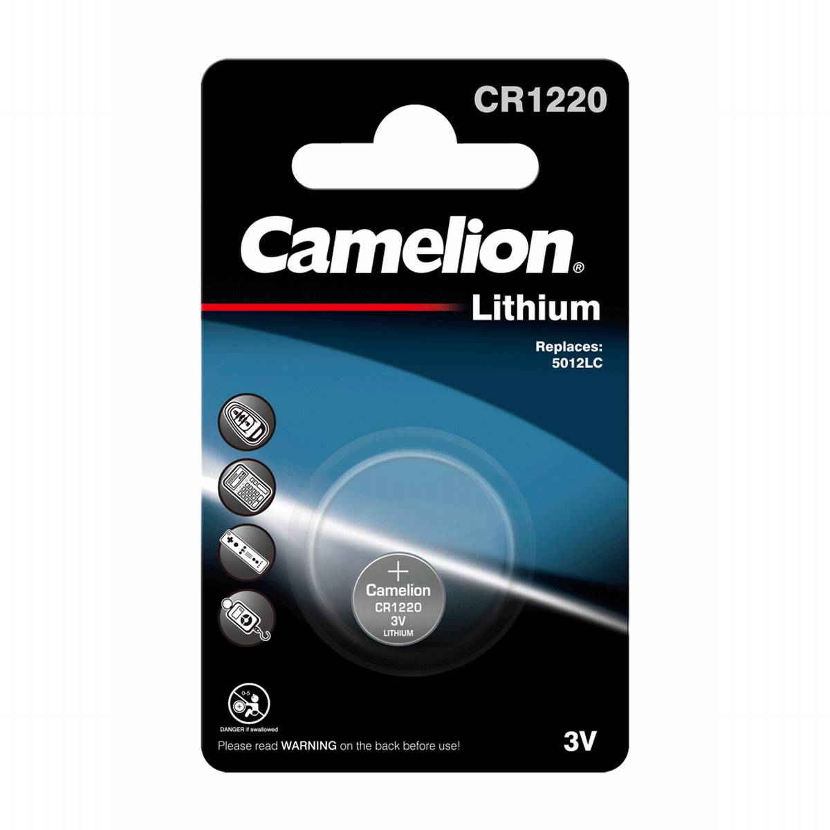 Camelion CR1220 Lithium Knopfzelle (1er Blister)  