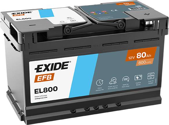 Exide EL800 Start-Stop EFB 12V 80Ah 720A Autobatterie