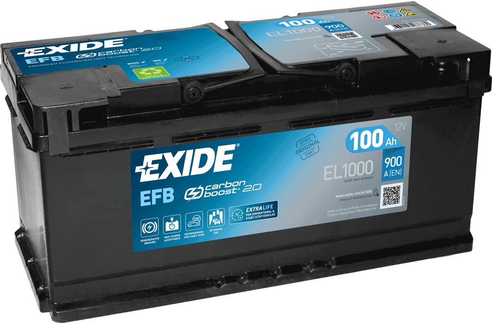 Exide EL1000 Start-Stop EFB 12V 100Ah 900A Autobatterie