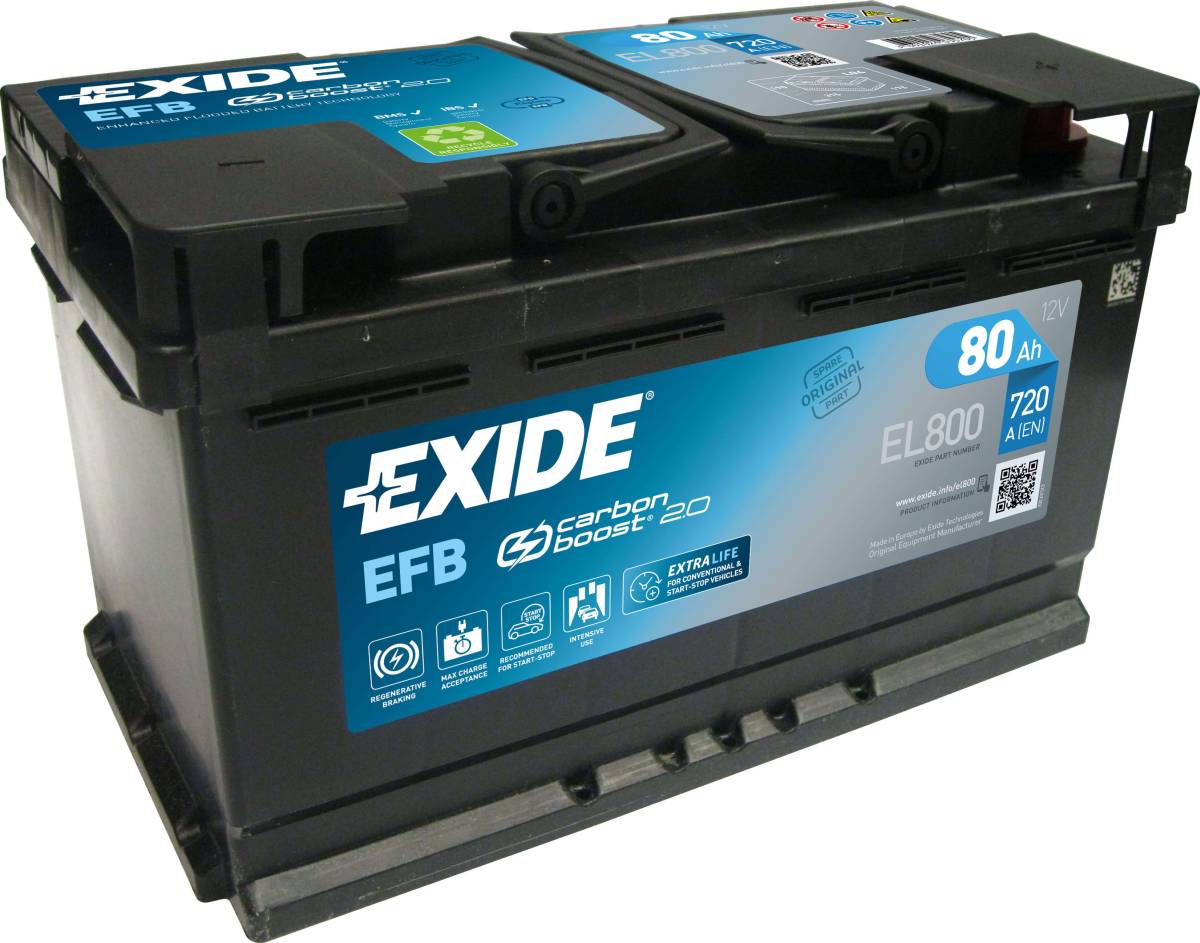 Exide EL800 Start-Stop EFB 12V 80Ah 720A Autobatterie