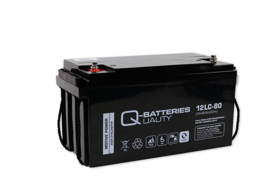 Q-Batteries 12LC-80 AGM Solar und Wohnmobil Batterie 12V 80Ah