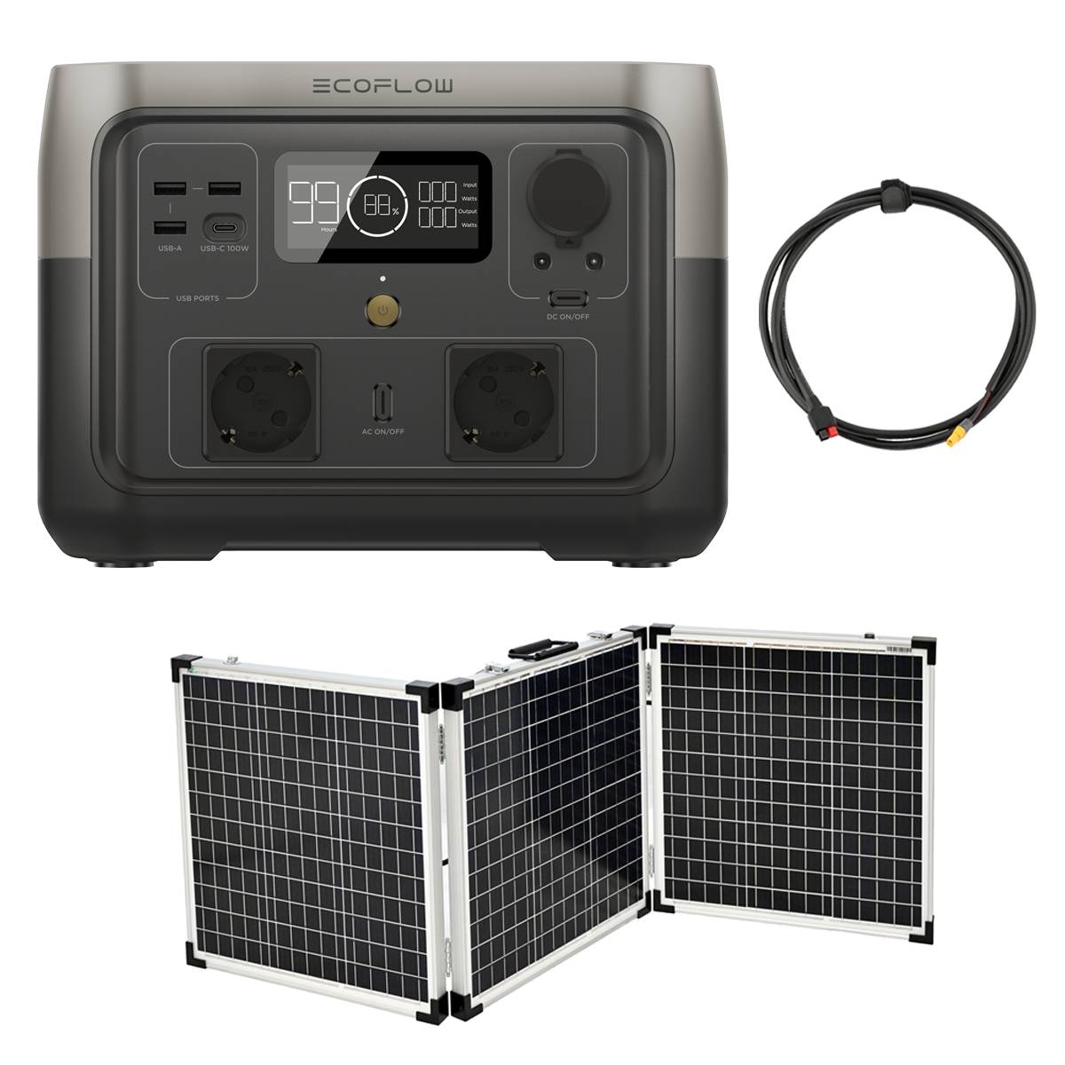 EcoFlow River 2 MAX 512Wh Powerstation mit 150W Solarkoffer