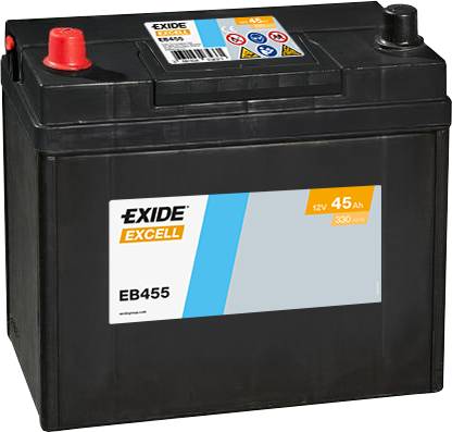 Exide EB455 Excell 12V 45Ah 300A Autobatterie