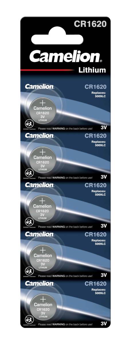 Camelion CR1620 Lithium Knopfzelle (5er Blister)  