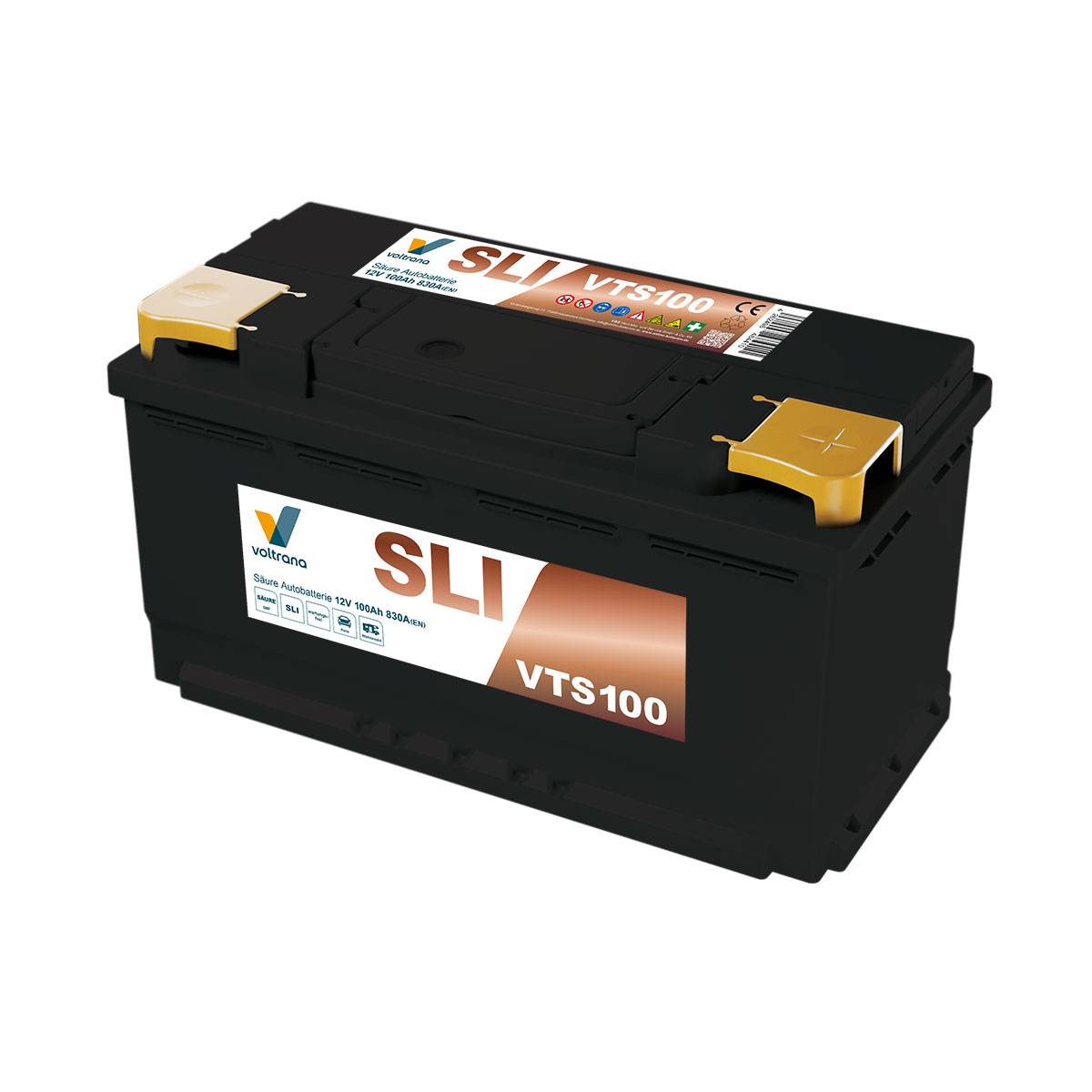 Voltrana Säure SLI Autobatterie 100Ah 12V 830A VTS100