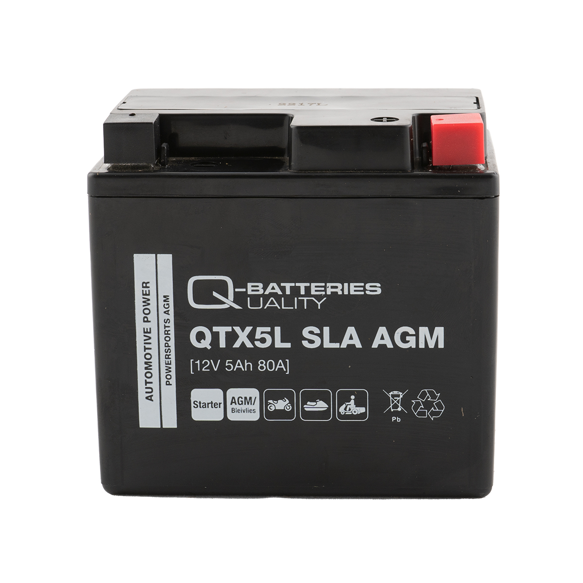 Q-Batteries QTX5L SLA AGM Motorradbatterie 12V 4Ah 60A