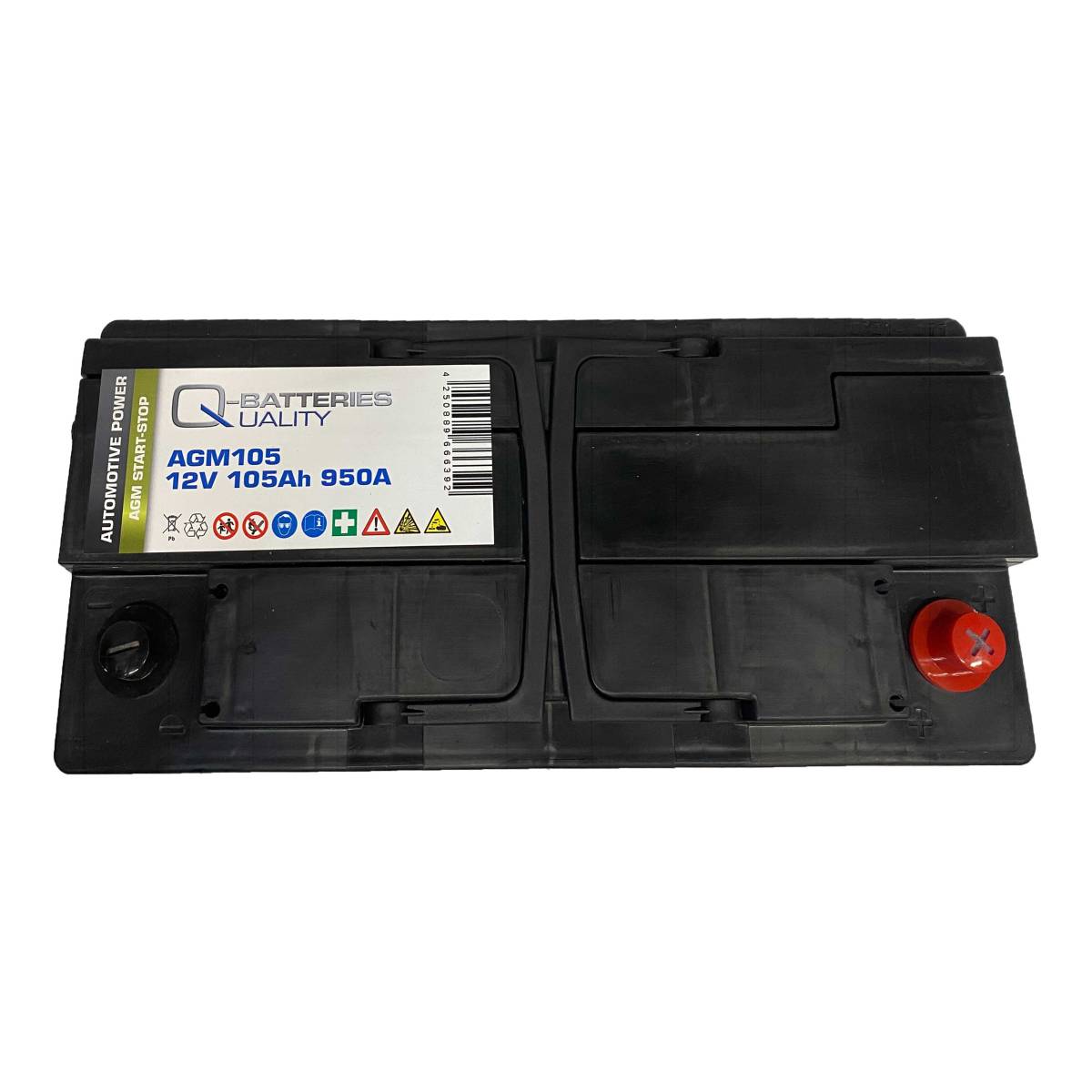 Q-Batteries Start-Stop Autobatterie AGM105 12V 105Ah 950A