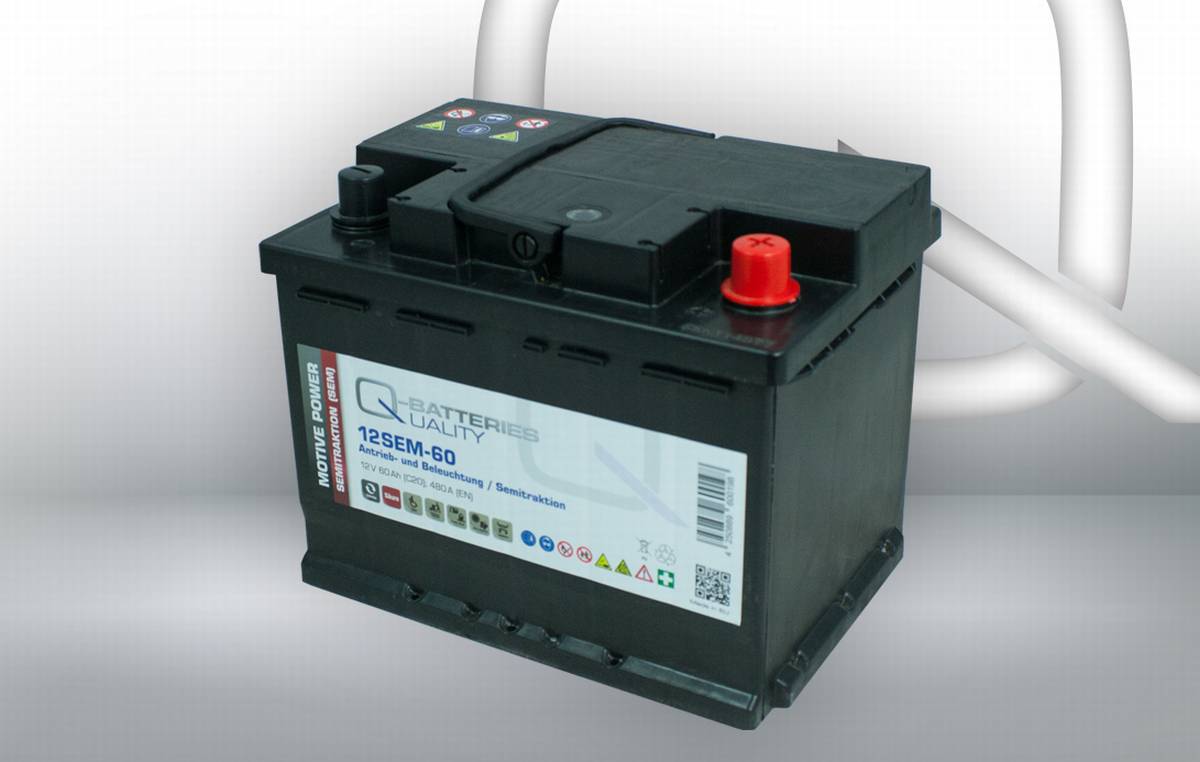 Q-Batteries 12SEM-60 Solar und Wohnmobil Batterie 12V 60Ah