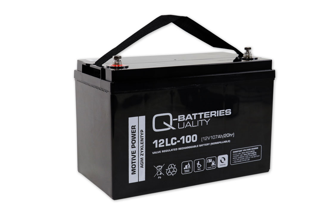 Q-Batteries 12LC-100 AGM Solar und Wohnmobil Batterie 12V 107Ah