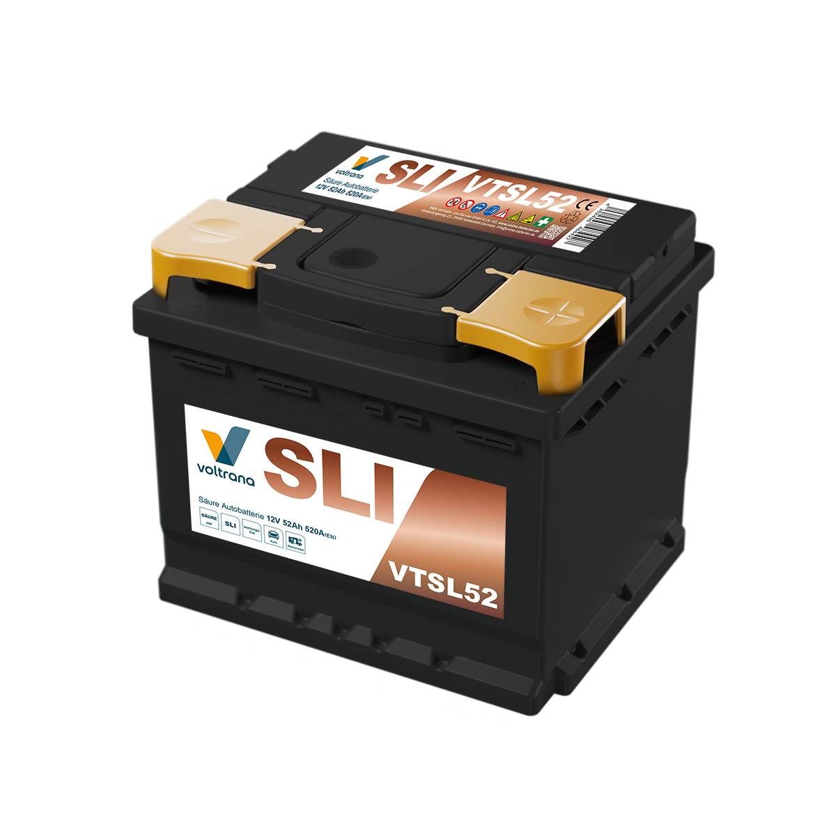 Voltrana Säure SLI Autobatterie 52Ah 12V 520A VTSL52