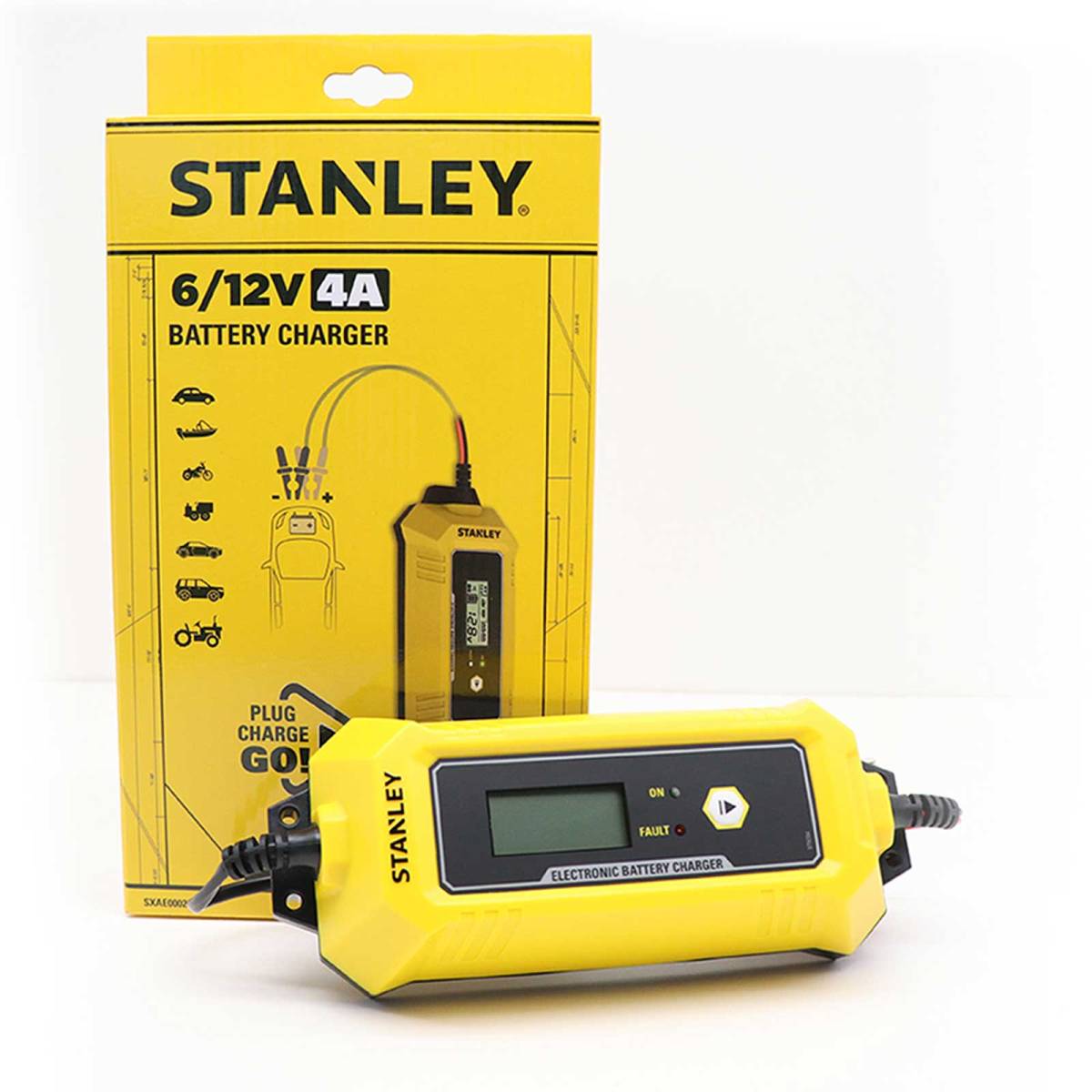 Stanley Autobatterie-Ladegerät 6V & 12V 4A IP65