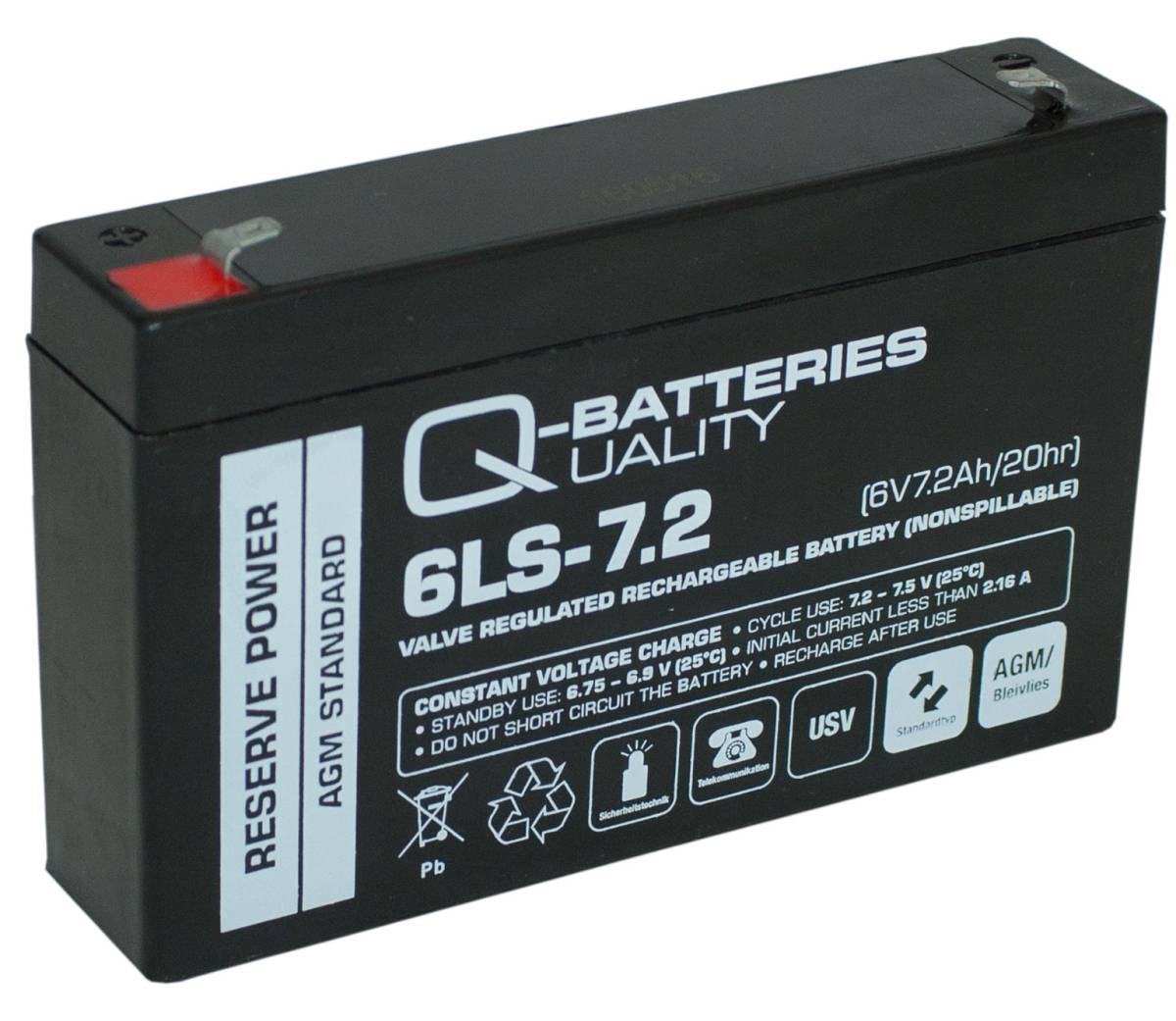 Ersatzakku für Panasonic LC-R067R2P 6V 7,2Ah AGM Batterie 