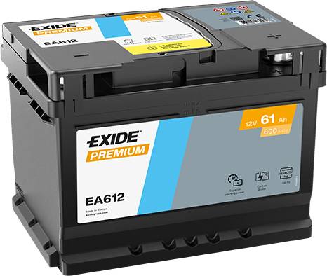 Exide EA612 Premium Carbon Boost 12V 61Ah 600A Autobatterie