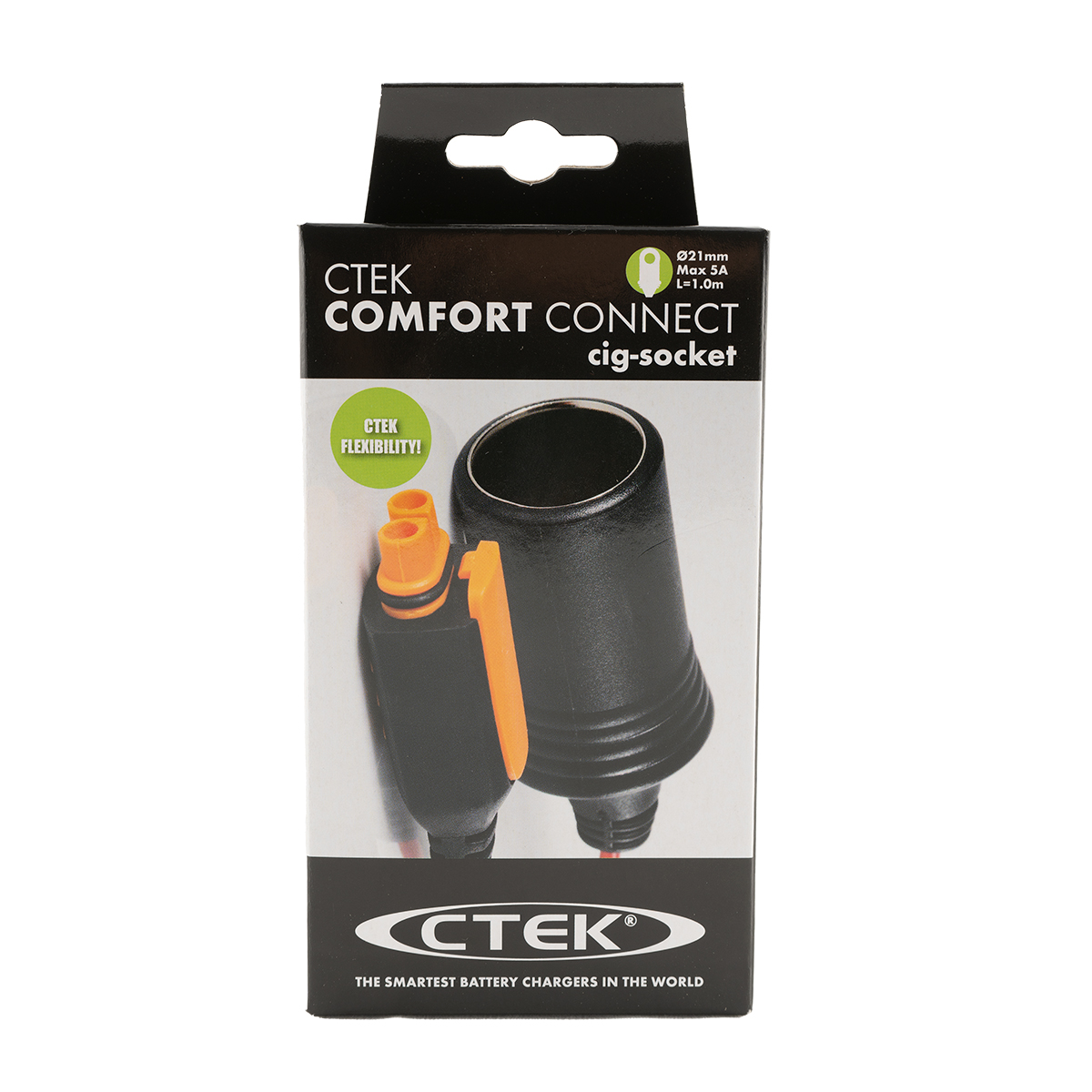 CTEK Comfort Connect Cig Socket Adapter mit 12V Steckdose 2V 100mm