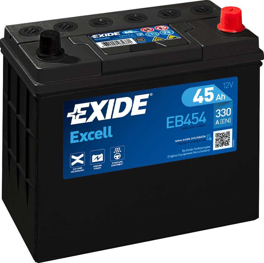 Exide EB454 Excell 12V 45Ah 330A Autobatterie