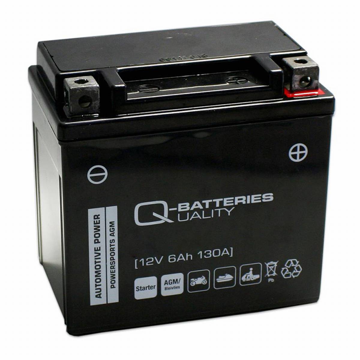 Q-Batteries Motorradbatterie 7-S Gel 57902 12V 6Ah 95A