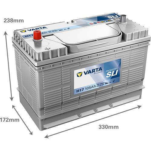 VARTA H17 ProMotive Heavy Duty 12V 105Ah 800A LKW-Batterie 605 102 080