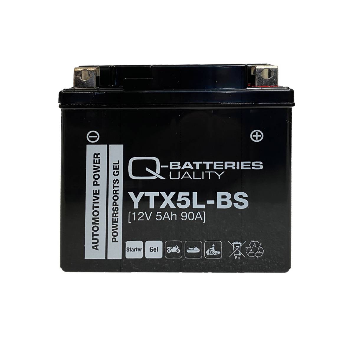 Q-Batteries Motorradbatterie 5L-BS Gel 50412 12V 5Ah 90A