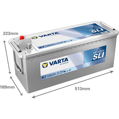 VARTA K7 ProMotive Super Heavy Duty 12V 145Ah 800A LKW Batterie 645 400 080