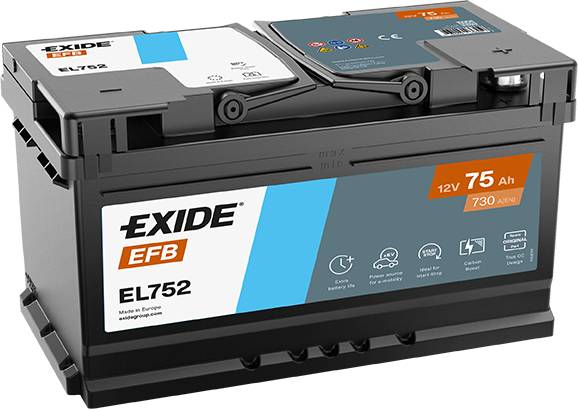Exide EL752 Start-Stop EFB 12V 75Ah 730A Autobatterie
