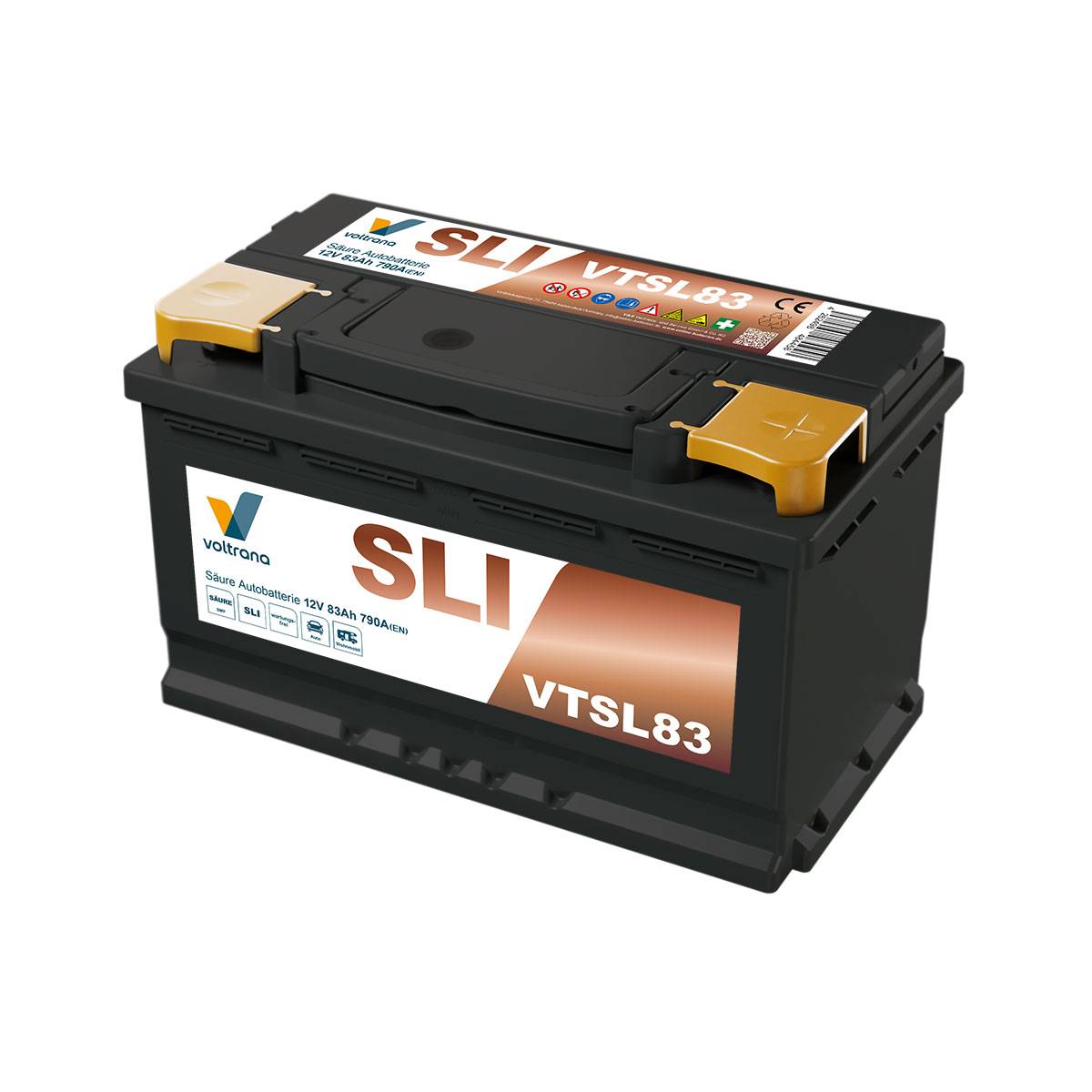 Voltrana Säure SLI Autobatterie 83Ah 12V 790A VTSL83