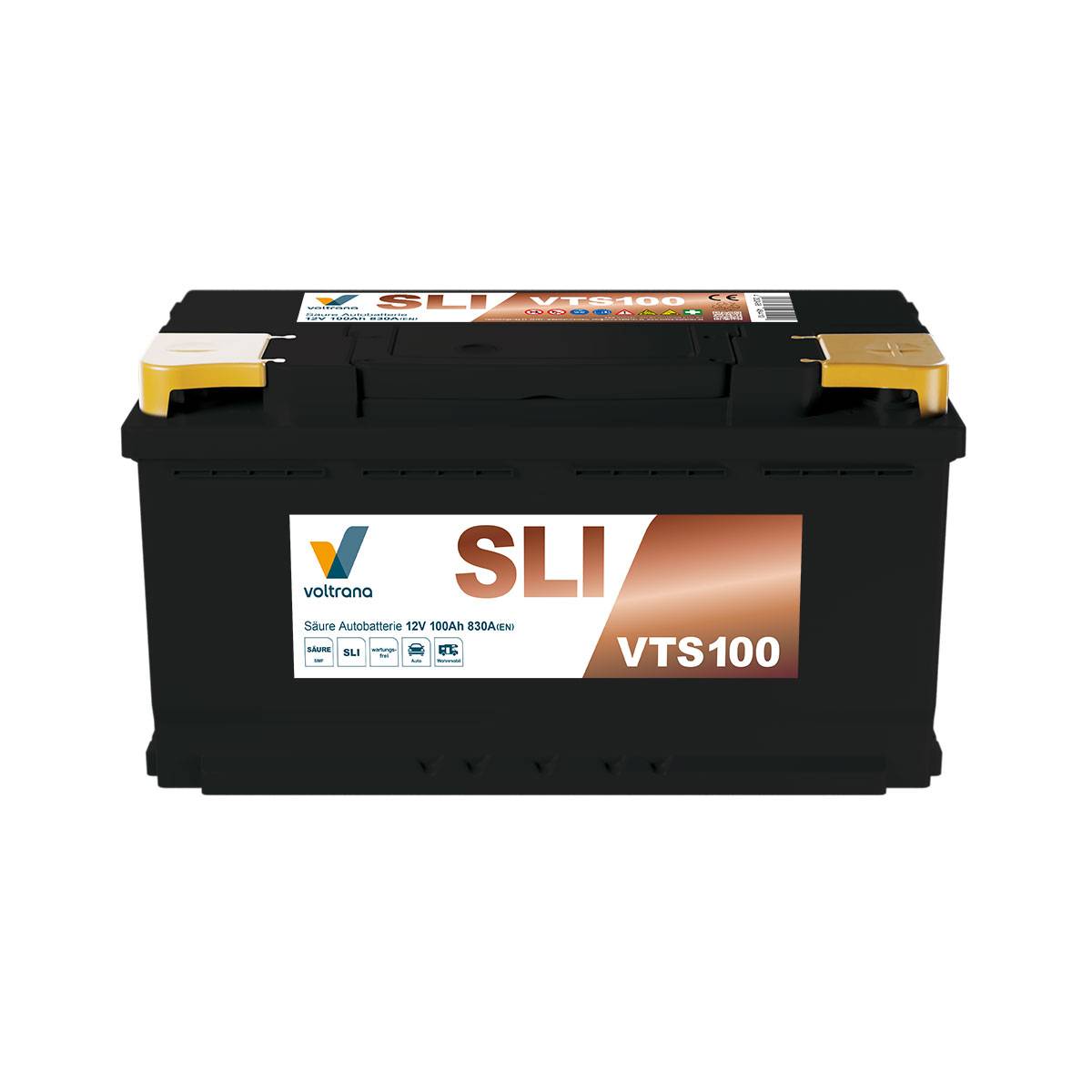 Voltrana Säure SLI Autobatterie 100Ah 12V 830A VTS100